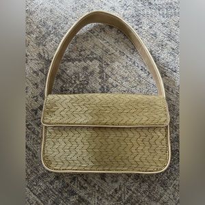 Staud gold beaded evening bag worn one time